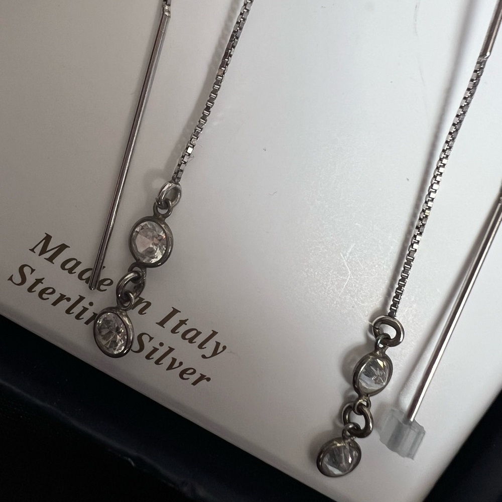Dyadema Sterling Silver and Crystal drop earrings made in Italy.